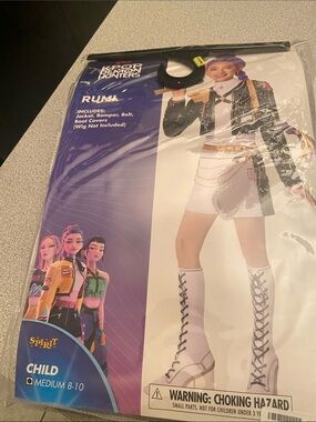 Spirit Rumi Kids Costume - White, Black & Gold Accent